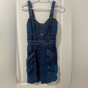 Denim dress from with visible seam from Zara